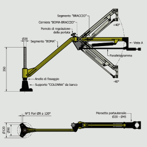 Gas Articulated Arm 'Size 0' 25Nm
